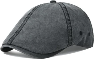 VOBOOM Cotton Washing Flat Cap Cabbie Hat Gatsby Ivy Irish Hunting Newsboy - Picture 1 of 7