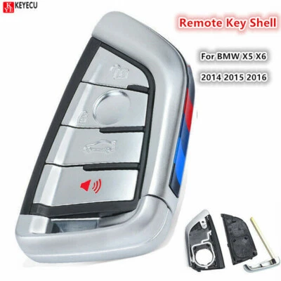 for BMW X5 X6 2014 2015 2016 4 Button Smart Remote Key Shell Case Cover Fob Foto 1 de 4