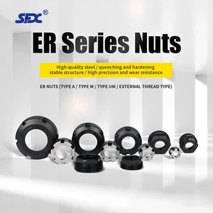 5Pcs ER11A Collet Nut M14*0.75mm Dynamic Balance Hole ER11 Collet Clamping Nut - Picture 1 of 10
