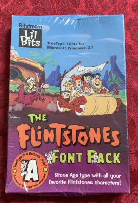 NOS 1992 The Flintstones Font Pack MS-DOS /Windows 3.1 Computer Hanna-Barbera - Image 1 of 4