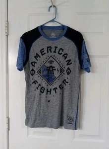 American Fighter Training Division T-Shirt Gray Men's Size Large 2 Sided Print - Picture 1 of 6