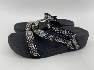 Sandalias Sketchers Arch Fit cómodas con correa con cuentas para mujer talla 8 negras envío rápido - Imagen 1 de 9