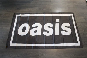 Oasis Banner Flag 3x5 Brit Pop Rock Band Fan Decor Man Cave CD Tour - Picture 1 of 4
