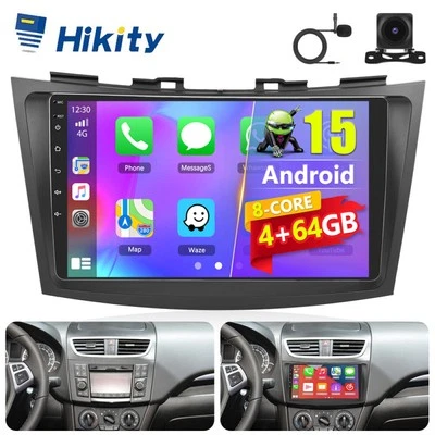 8Core 4+64GB Android 15 CarPlay Autoradio GPS Navi WiFi Für Suzuki Swift 4 10-17 - Bild 1 von 4