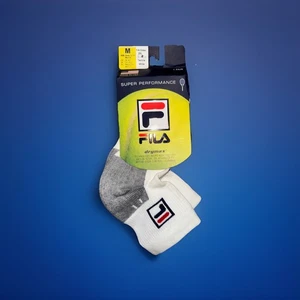 New FILA White Tennis 1/4 Crew Socks one pair size Men’s 6-8 Wormns 7.5-9.5 - Picture 1 of 2