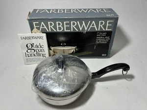 Vintage Farberware 869 7" Fry Pan & Cover Aluminum Stainless Steel Never Used - Picture 1 of 9