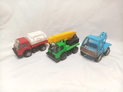 Lote de 3 ácaros Tonka de colección grúa clon carcasa cisterna Buddy L Lil Brutes camión de remolque Foto 1 de 4