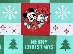 Mickey Mouse Disney MICKEY UGLY SWEATER Christmas Cotton Fabric 2 Yard - Picture 1 of 5