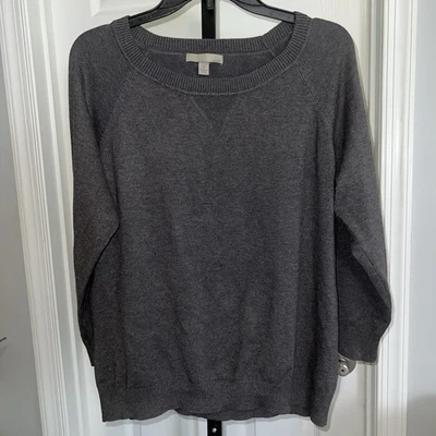 Woman’s One A Gray Sweater 1X Solid Soft  - Image 1 of 4