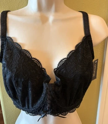 Sujetador Fredericks of Hollywood. SUJETADOR CON AROS, NUEVO, ENCAJE NEGRO 42F. NUEVO CON ETIQUETAS Foto 1 de 4