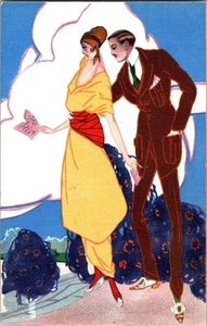 RARE Art Deco Series 2807-5 Vintage Postcard JO5 - Picture 1 of 2