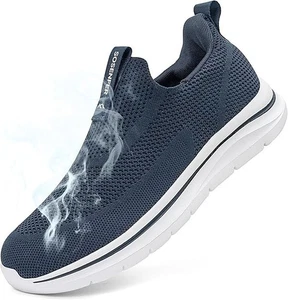 Sosenfer Mens Hands-Free Slip On Trainers Lightweight Mesh Step in Running Shoes - Picture 1 of 6