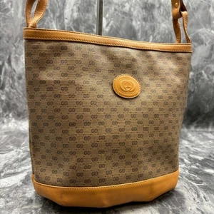 Gucci Old Gucci GG PVC Leder Schultertasche Crossbody Vintage Beige Braun - Bild 1 von 24