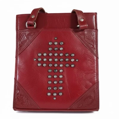 AMERICAN WEST || Bolso de hombro cruzado vintage de cuero con tachuelas en rojo ⭐️NUEVO CON ETIQUETAS⭐️ Foto 1 de 4