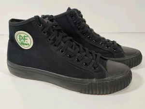 PF Flyers Sandlot Scarpe Uomo 10.5 High Top Nero Tela MC2001SD Sneakers - Foto 1 di 9