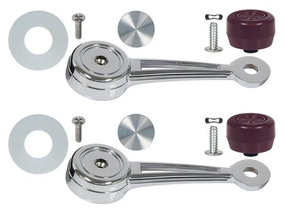 1968-72 Alças Manivela de Janela LH RH Torino Maverick Bronco Botões Marrom Novo - Imagem 1 de 2