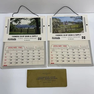 Vintage Cotesfield NE Farmers Co-Op 1985 Kalender & Pfandzertifikat Halter - Bild 1 von 11