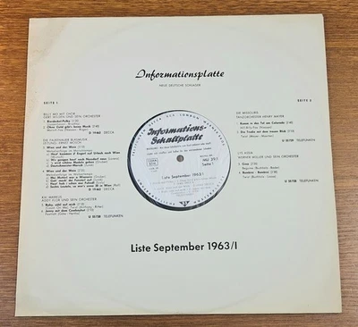 TELDEC Informationsplatte PROMO LP Sept 1963 ERNST MOSCH FALKENAUER Kai Markus + - Bild 1 von 4