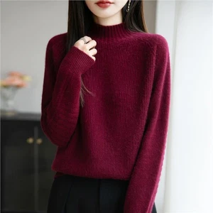 Lady Knitwear Knitted Sweaters Jumper Turtle Neck Basic Tops Winter Warm Classic - Picture 1 of 27