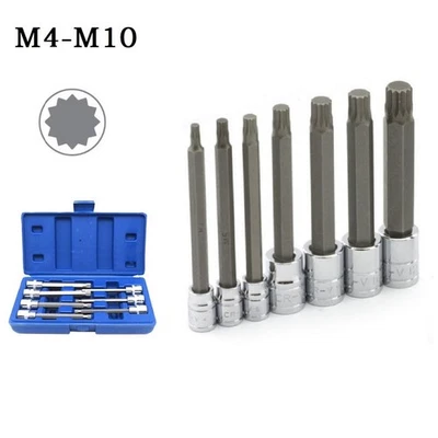 Socket 3/8 Inch 10mm 7pcs/Set 110 Mm Long 12 Angle/M5/M6/M7/M8/M9/M10 - Image 1 of 4