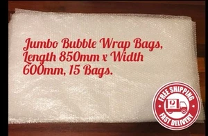 Jumbo Bubble Wrap Bags/ Pouches Open Top. Length 850mm x Width 600mm, 15 Bags. - Picture 1 of 7