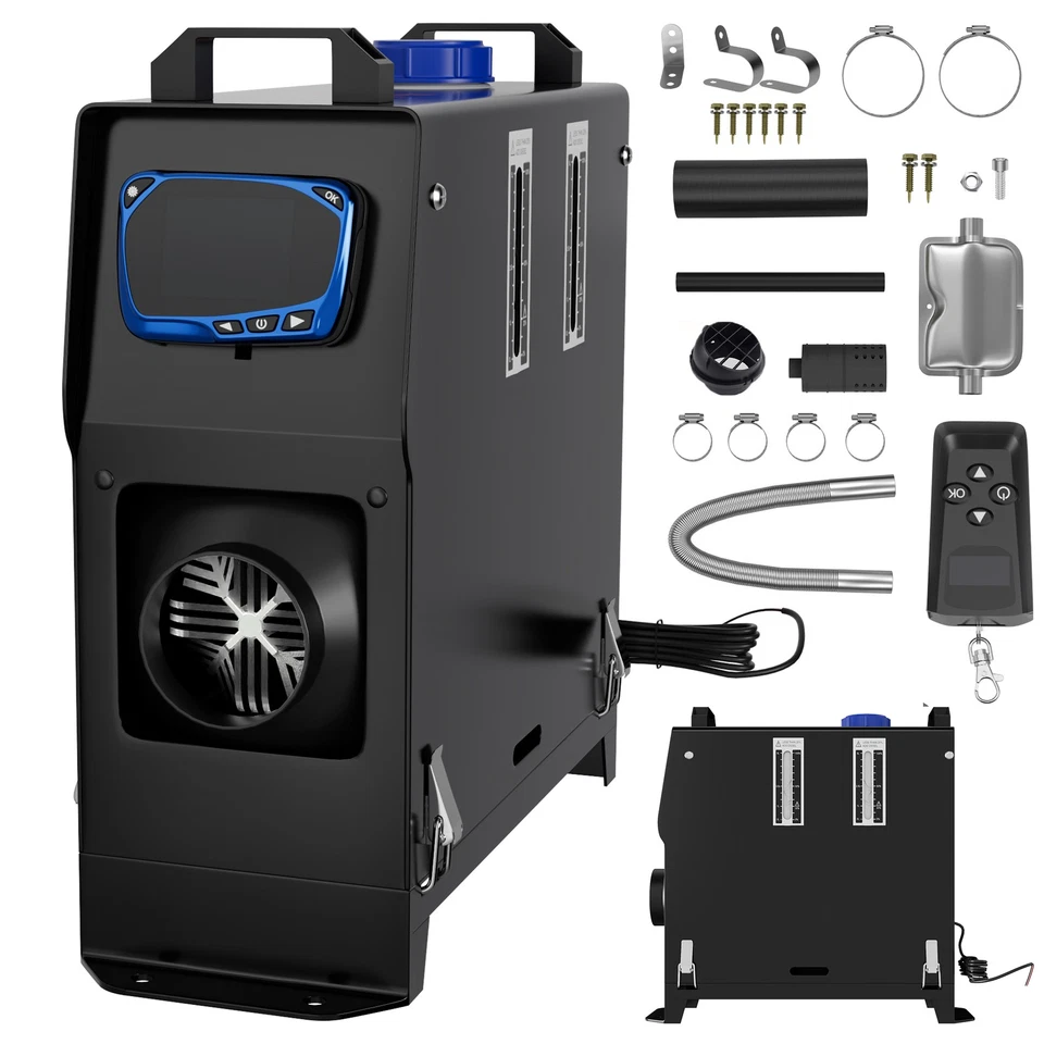 8KW 12V diesel auxiliary heater LCD air heater motorhome heater air heater Black - Image 1 of 4