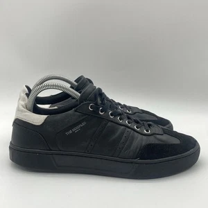 Mens Size 41 The Kooples Black Leather Low Top Casual Trainers Sneakers Shoes - Picture 1 of 9