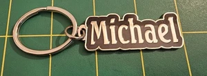 Llavero con nombre negro y plata MICHAEL, llavero de metal personalizado, B3B5 - Imagen 1 de 2