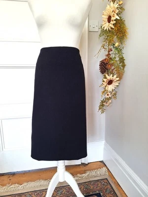 GORGEOUS HOBBS NAVY BLUE 100% WOOL  A-LINE MIDI SKIRT Sz 16 - Image 1 of 4