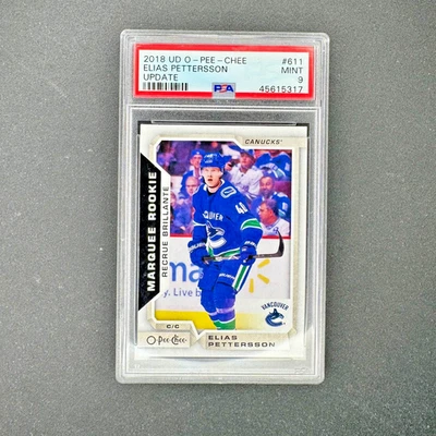 2018-19 O-Pee-Chee Elias Pettersson Marquee Rookies #611 PSA 9 - Image 1 of 2