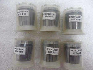 6 piezas Máquina herramienta torno fresadora pinza ER32 1/8" 1/4"3/8" 1/2" 5/8" 3/4" - Imagen 1 de 16