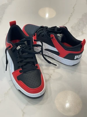 PUMA Boys Size 5 Red and Black Shoes Sneakers Worn Once - Image 1 of 3