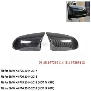 Pair Door Wing Mirror Cover Cap for BMW F25 F26 F15 F16 2014-2018 - Bild 1 von 5