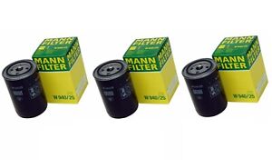 Set of 3 Engine Oil Filters Spin On Mann W 940/25 For VW Audi A4 Volvo 244 245