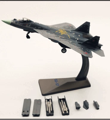 1:72 28CM SU-57 Fighter Aircraft Plane Airplane Diecast Military Aeroplane Model - Image 1 of 4