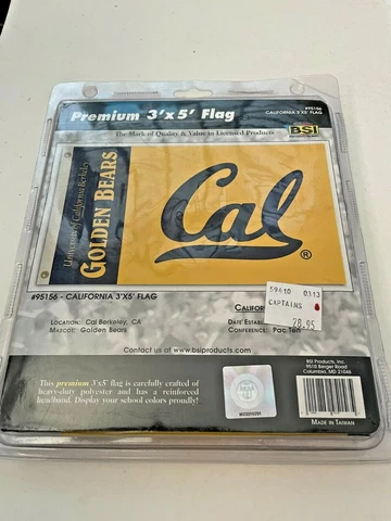 LICENSED CALIFORNIA GOLEN BEARS VINTAGE NEW OLD STOCK FLAG BSI 95156   PRIORITY Cover