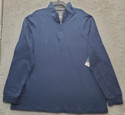 Sudadera St. John's Bay Hombre 4XLT Azul Marino Manga Larga Calce Clásico 1/4 Cremallera Pullover Foto 1 de 4