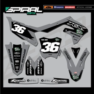 Custom MX Graphics Kit Kawasaki KXF 250 450 Racer Grey 2018 2019 2020 - Bild 1 von 5