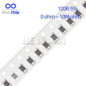 100 pcs 1206 SMD Resistors 0.25W 5% Range Available 0 ohm to 10M ohm 170 Options - Picture 1 of 5
