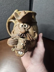 Mahon Studio Pottery Cowboy Face Mug Drinking From His Cowboy Face Mug - Picture 1 of 6