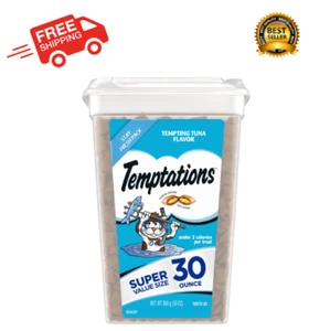 TEMPTATIONS Classic Tempting Tuna Flavor Crunchy and Soft Treats for Cats, 30 oz - Picture 1 of 11