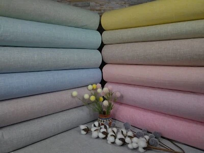 UNISTOFF 240CM POPELINE BAUMWOLLE UNI STOFF BAUMWOLLSTOFF METERWARE LeinenEffekt - Bild 1 von 2