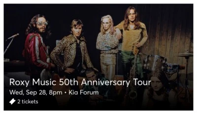 Roxi Music 50th Anniversary Tour 9/28/2022 KIA Forum, Los Angeles - Image 1 of 3