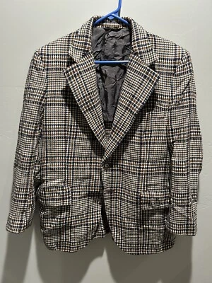 Blazer tejido de lana vintage de los años 70 para hombre talla 38* ropa universitaria de ciudad Foto 1 de 4