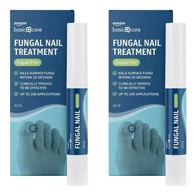 2 x Amazon Basic Care Fungal Nail Treatment Liquid Pen - 4ml | BBE 01/2025