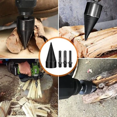 Vite Conica Spaccalegna 50 MM Fresa Legno Punta Per Trapano Con 3 Attacchi Brico - Immagine 1 di 4