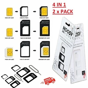 2 X Nano SIM Card to MICRO Standard SIM Adapter converter SET For iPhone-Samsung - Picture 1 of 24