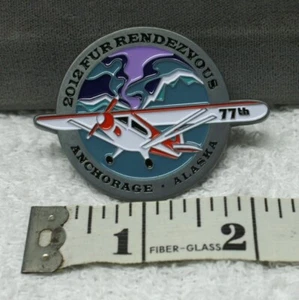 SN689 2012 Fur Rendezvous Pin Anchorage Alaska Airplane Pin NEW - Picture 1 of 2