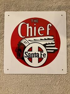 The Chief Santa Fe Railroad Railway Train Aluminum Sign Logo New 8"x 8"