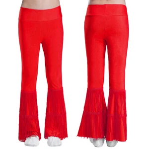 Kids Girls Sweatpants Samba Pants Cowgirl Trousers Party Bell-Bottom Modern - Picture 1 of 62